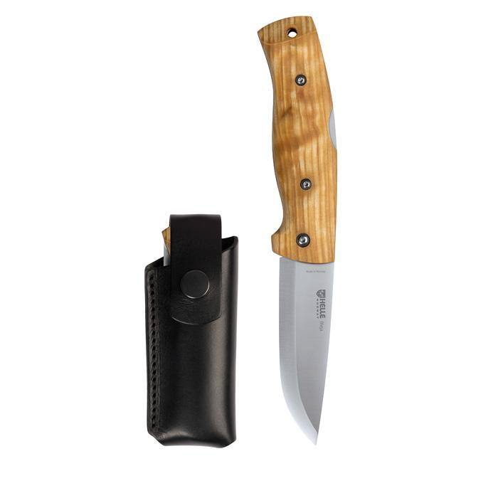 helle-bleja-klappmesser-maserbirke-lederscheide-85mm image 1