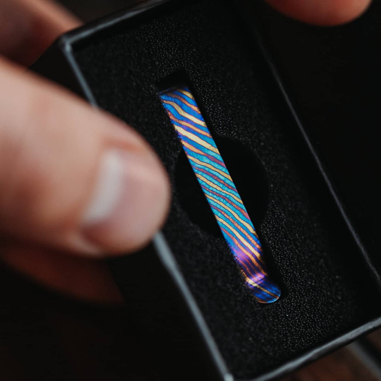 bigidesign-titanium-damascus-pen-clip-stiftclip image 2