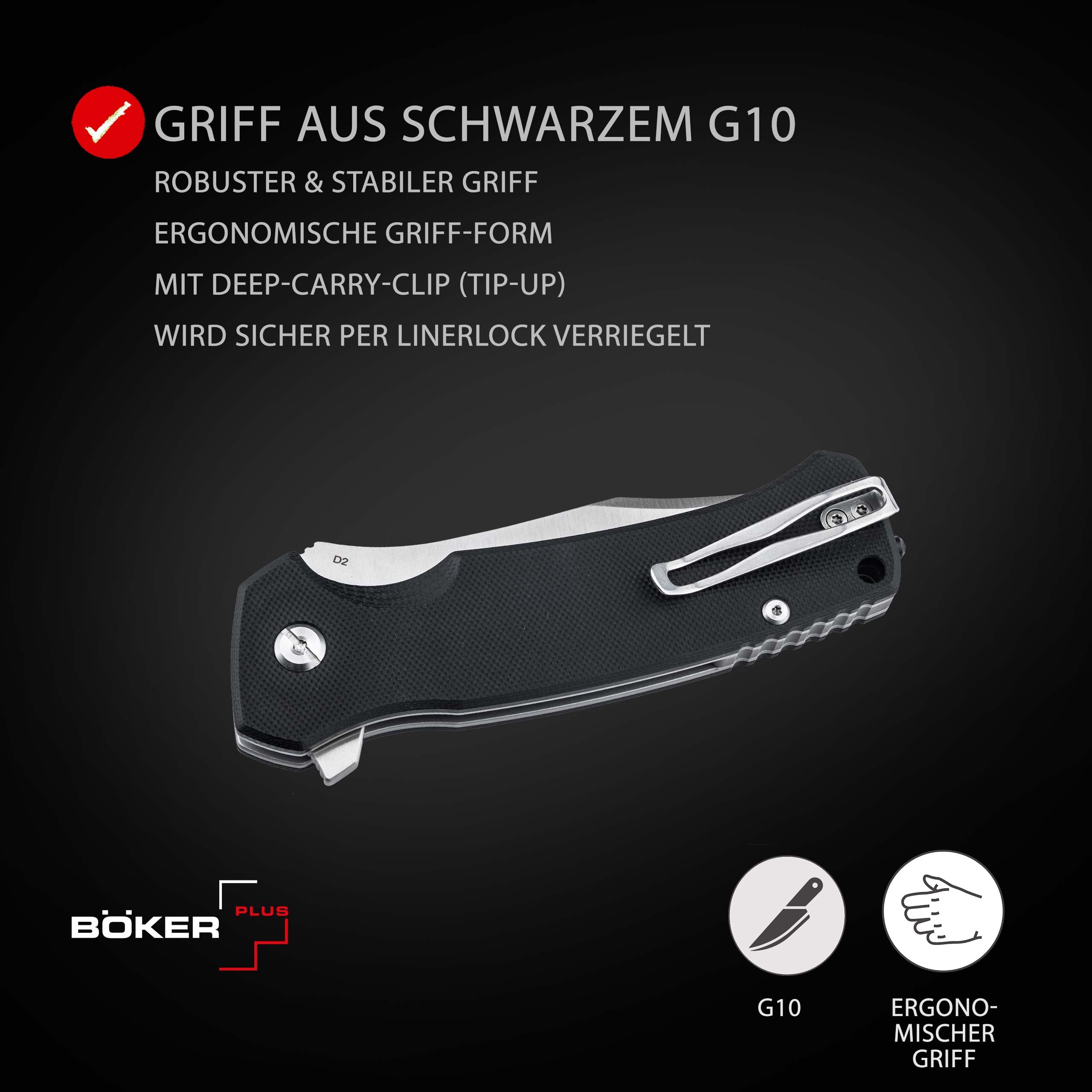 b-ker-plus-m-e-r-k-1-taschenmesser-g10-schwarz-d2 image 4