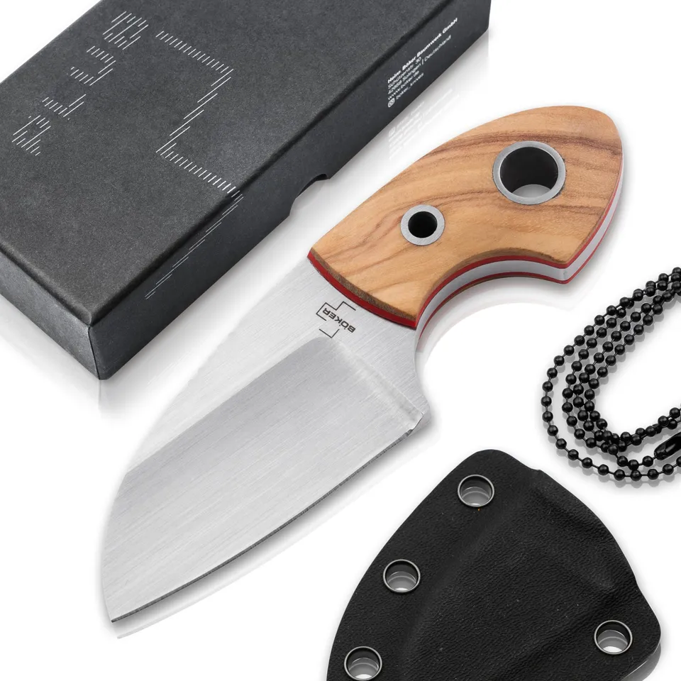b-ker-plus-gnome-neck-knife-olive-d2-kydex-halsmesser image 1