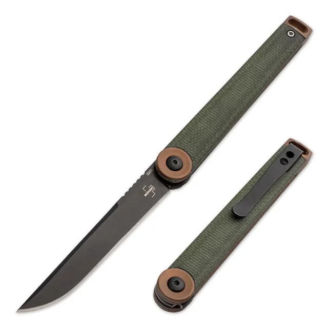 b-ker-plus-kaizen-taschenmesser-micarta-gr-n-d2-7-9-cm image 1