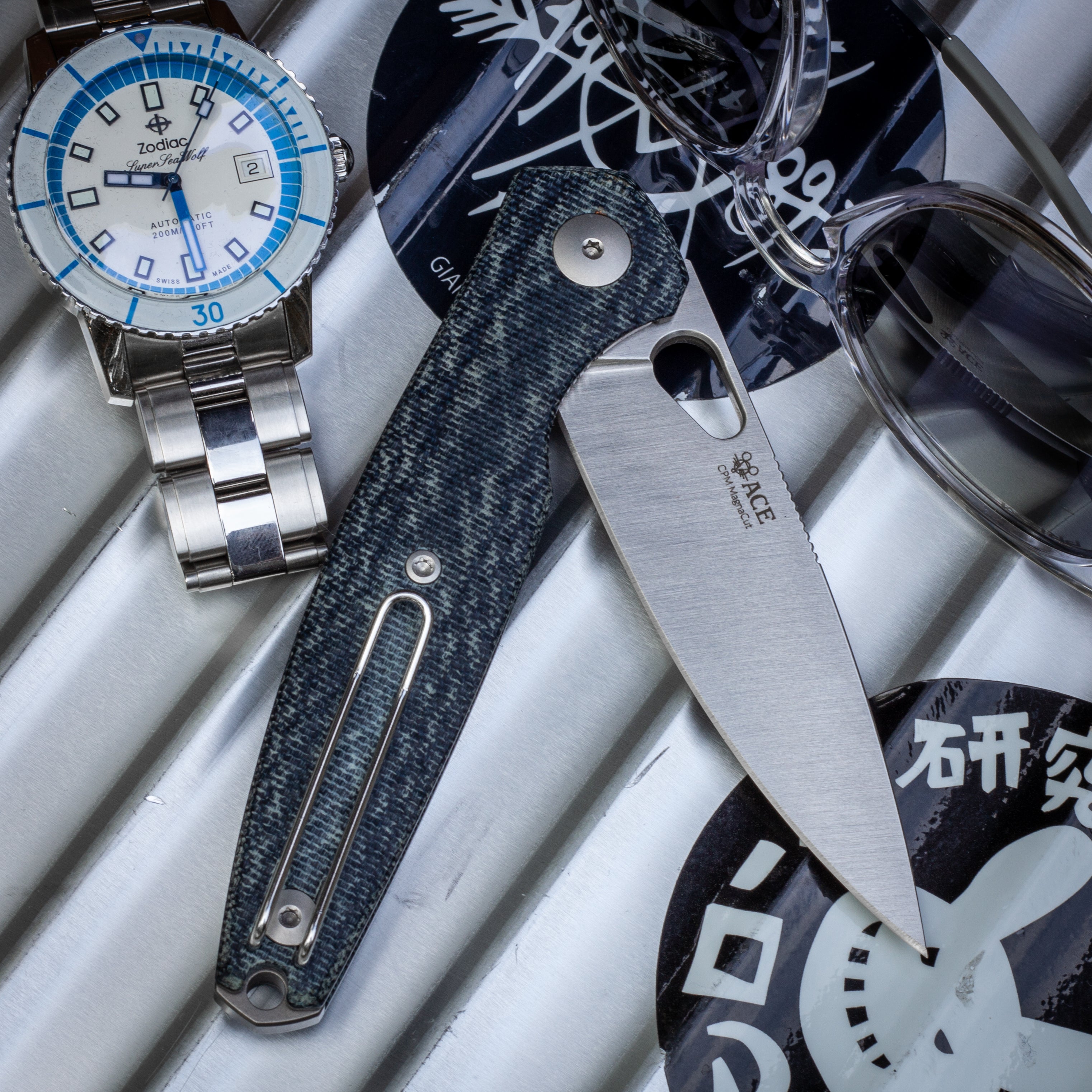 giantmouse-ace-reo-taschenmesser-denim-micarta-magnacut image 2