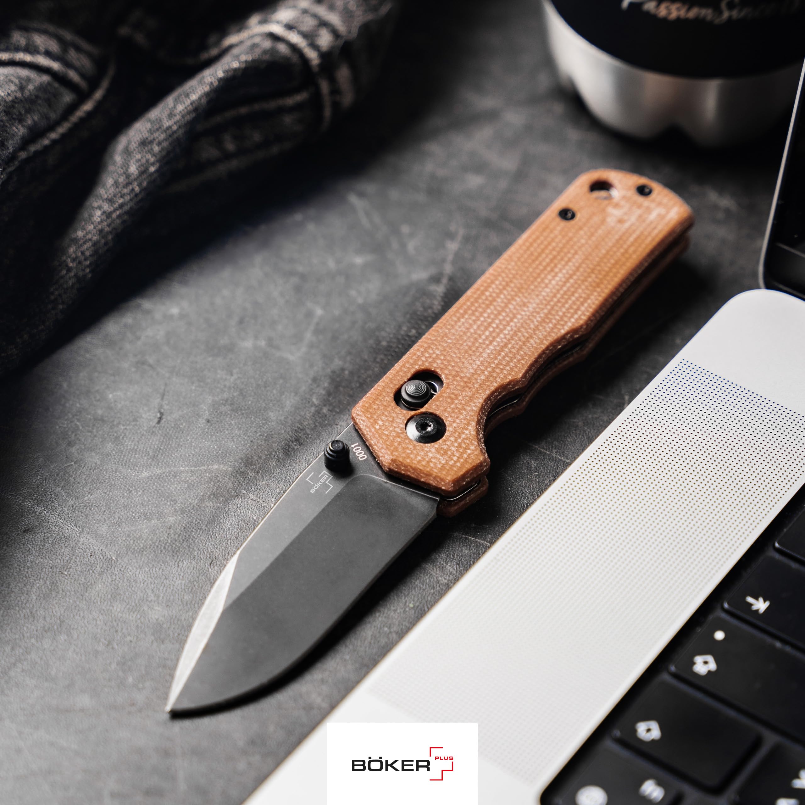 b-ker-plus-rockstub-brown-micarta-taschenmesser-sandvik image 7