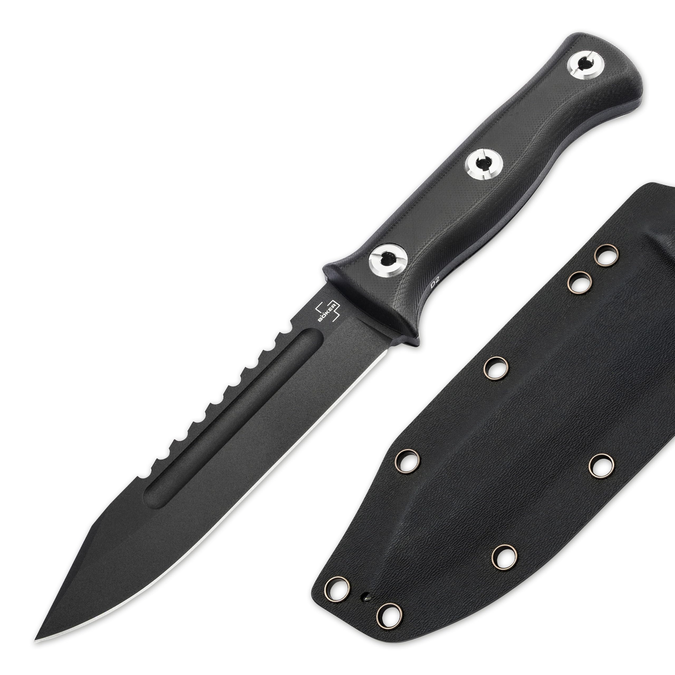 b-ker-plus-pilot-knife-feststehendes-messer-schwarz-d2 image 1