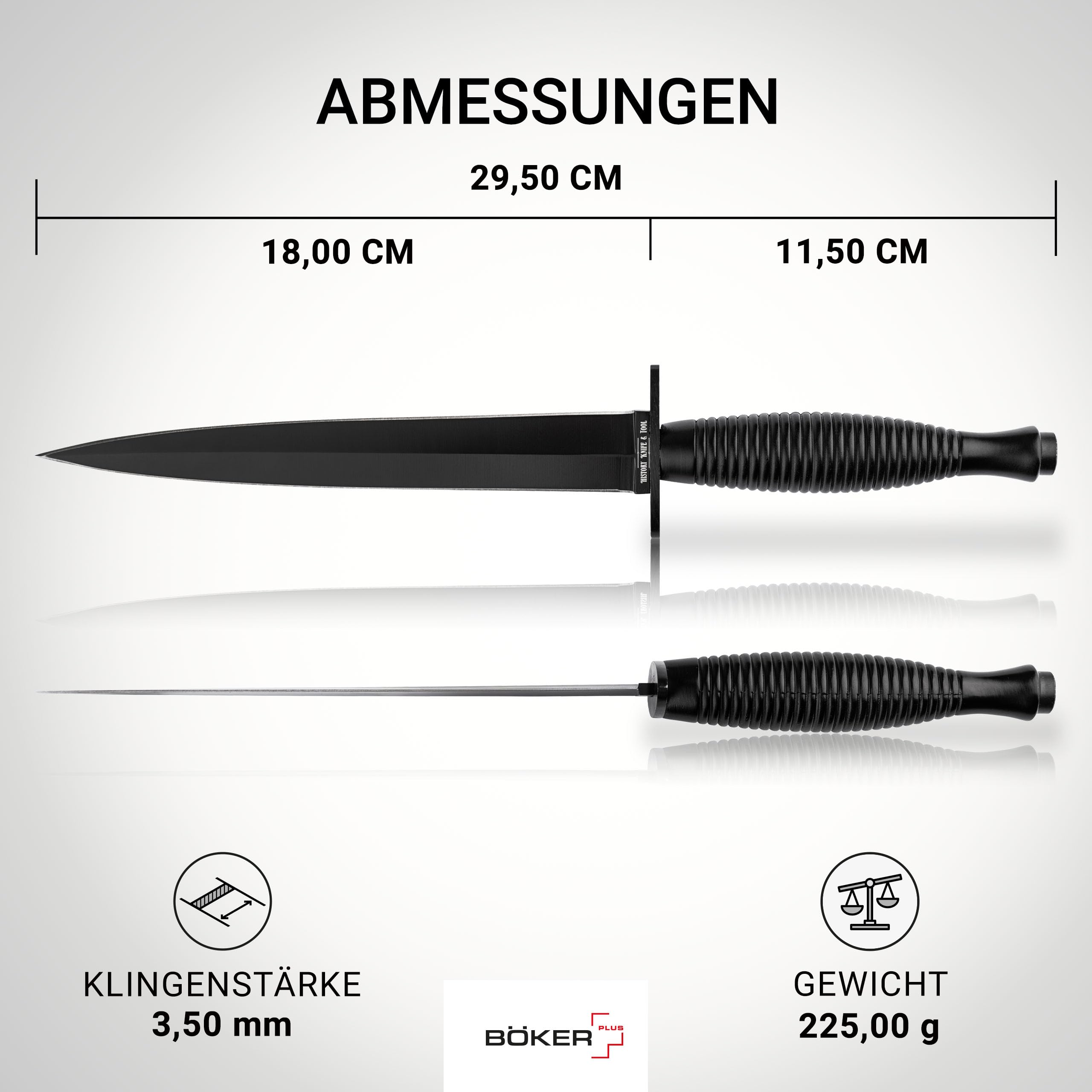 history-knife-tool-commando-dagger-dolch-alu-schwarz-leder image 2