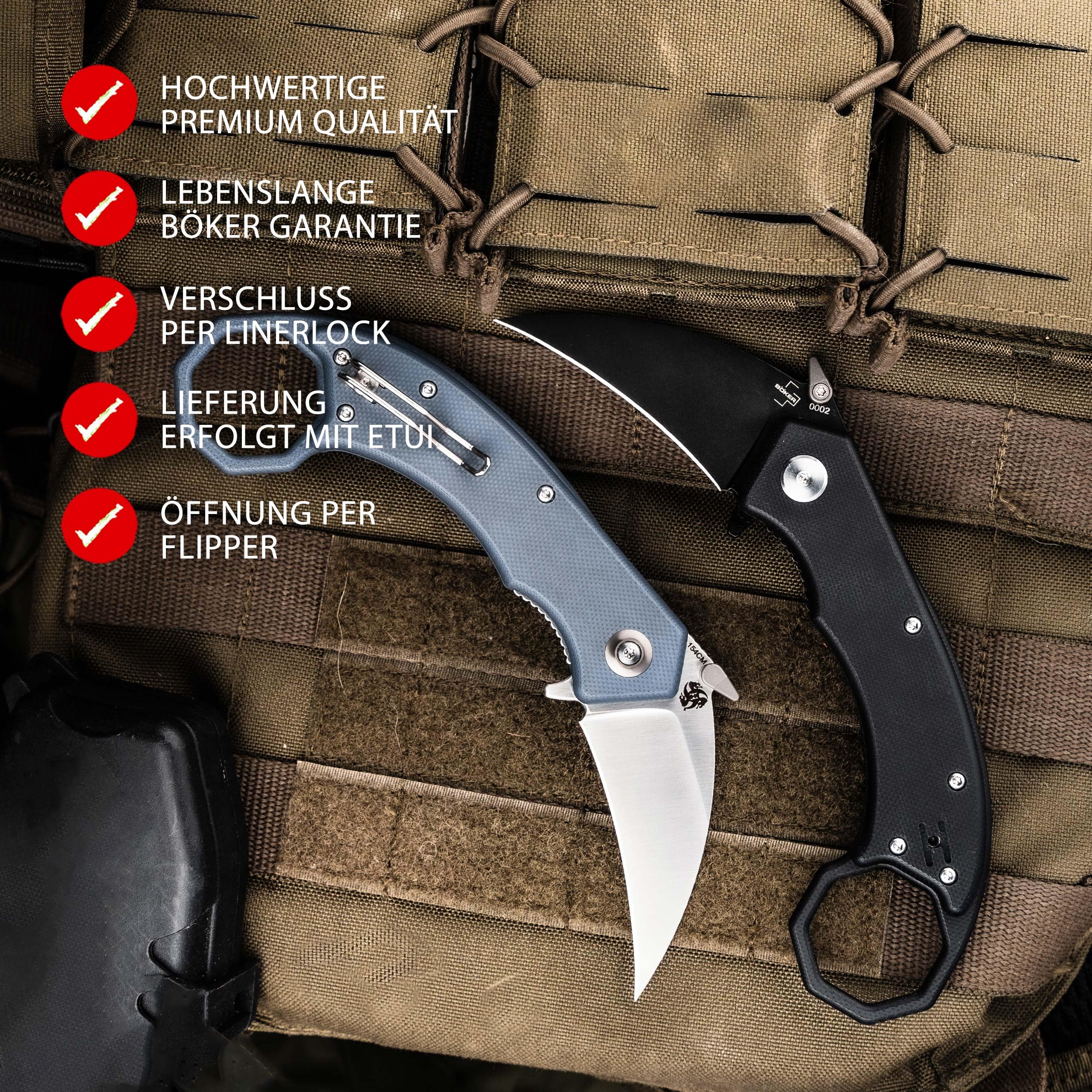 b-ker-plus-hel-karambit-grey-klappmesser-g10-blau-grau-154cm image 2
