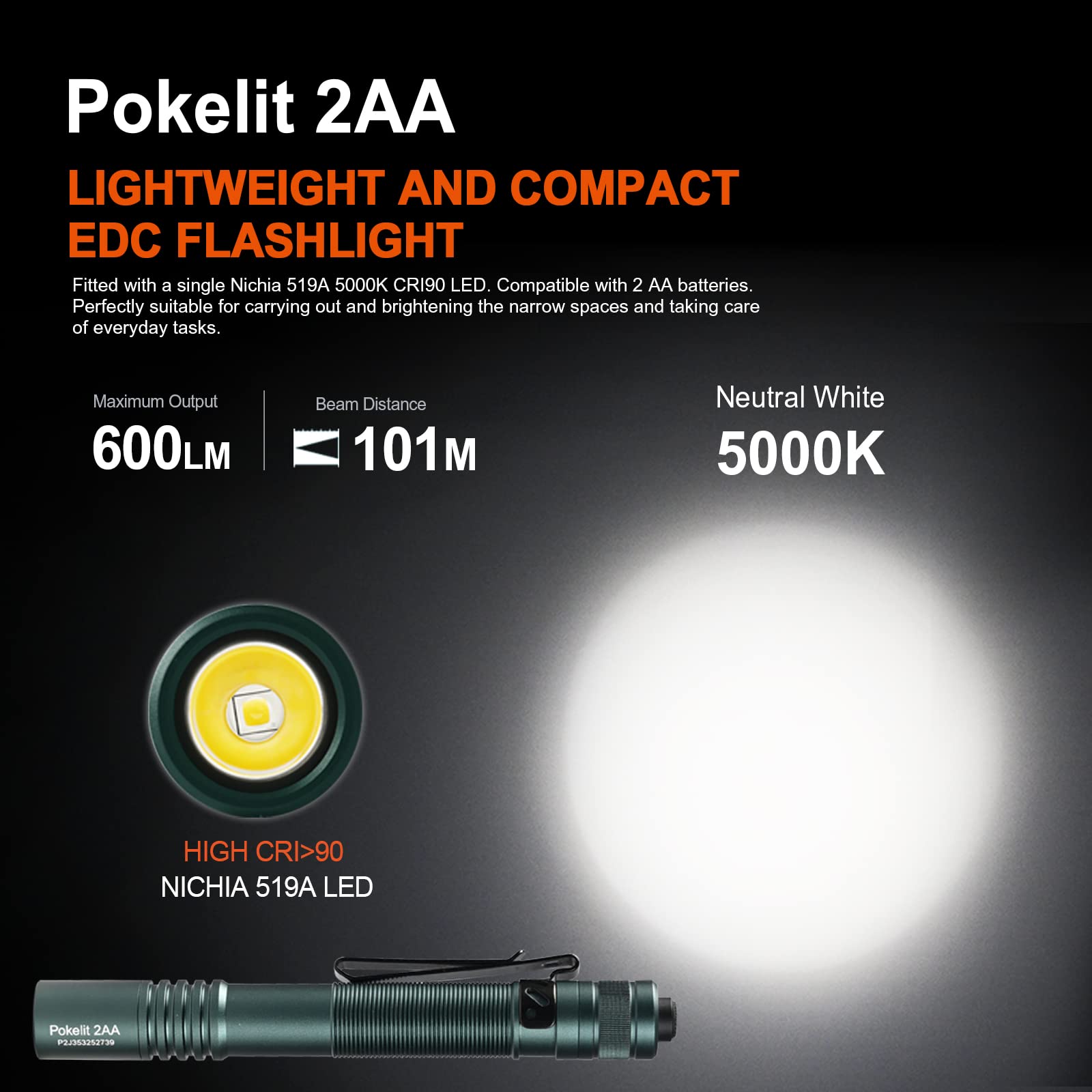 acebeam-pokelit-2aa-taschenlampe-600-lumen-high-cri image 2