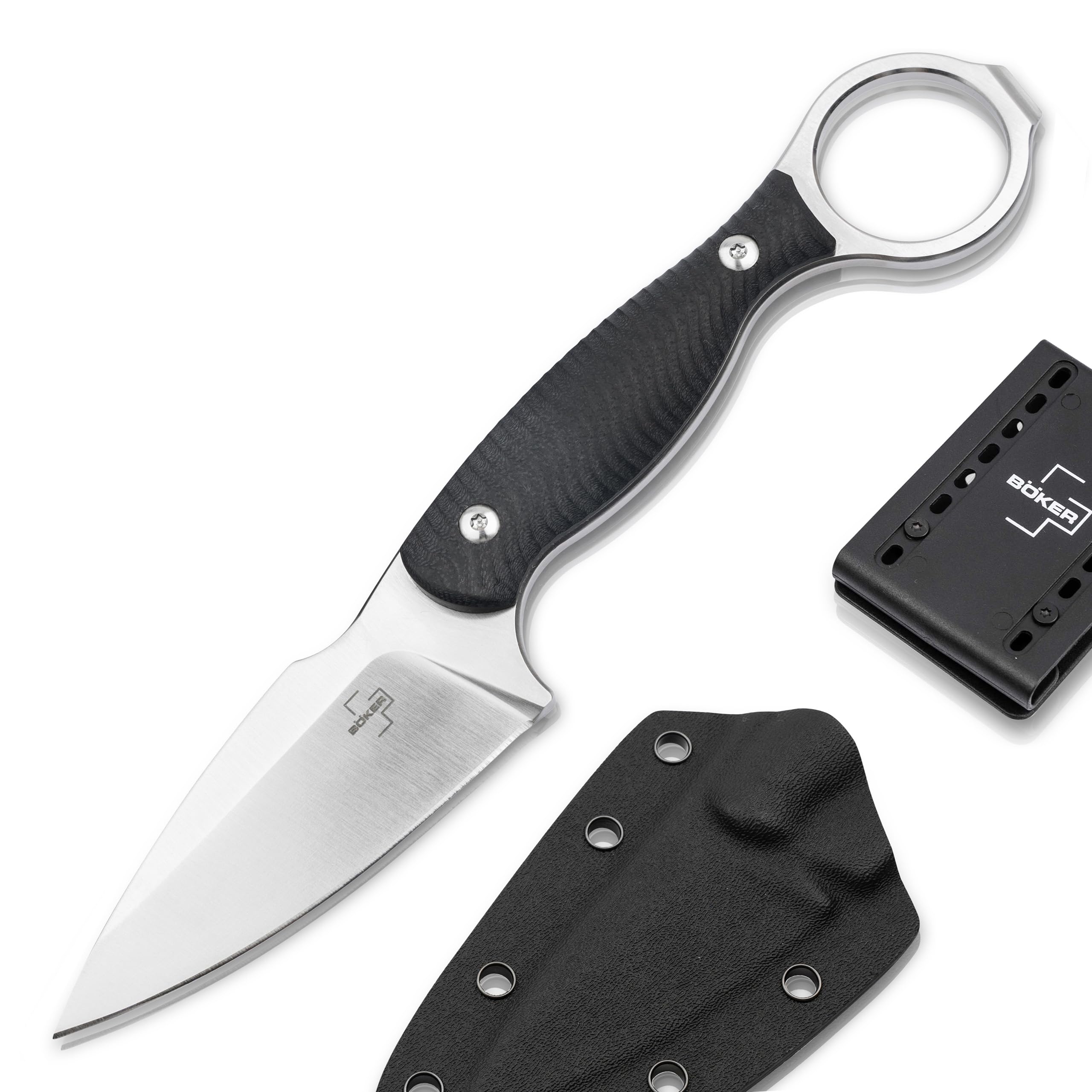 b-ker-plus-accomplice-d2-feststehendes-messer-schwarz-kydexscheide image 1