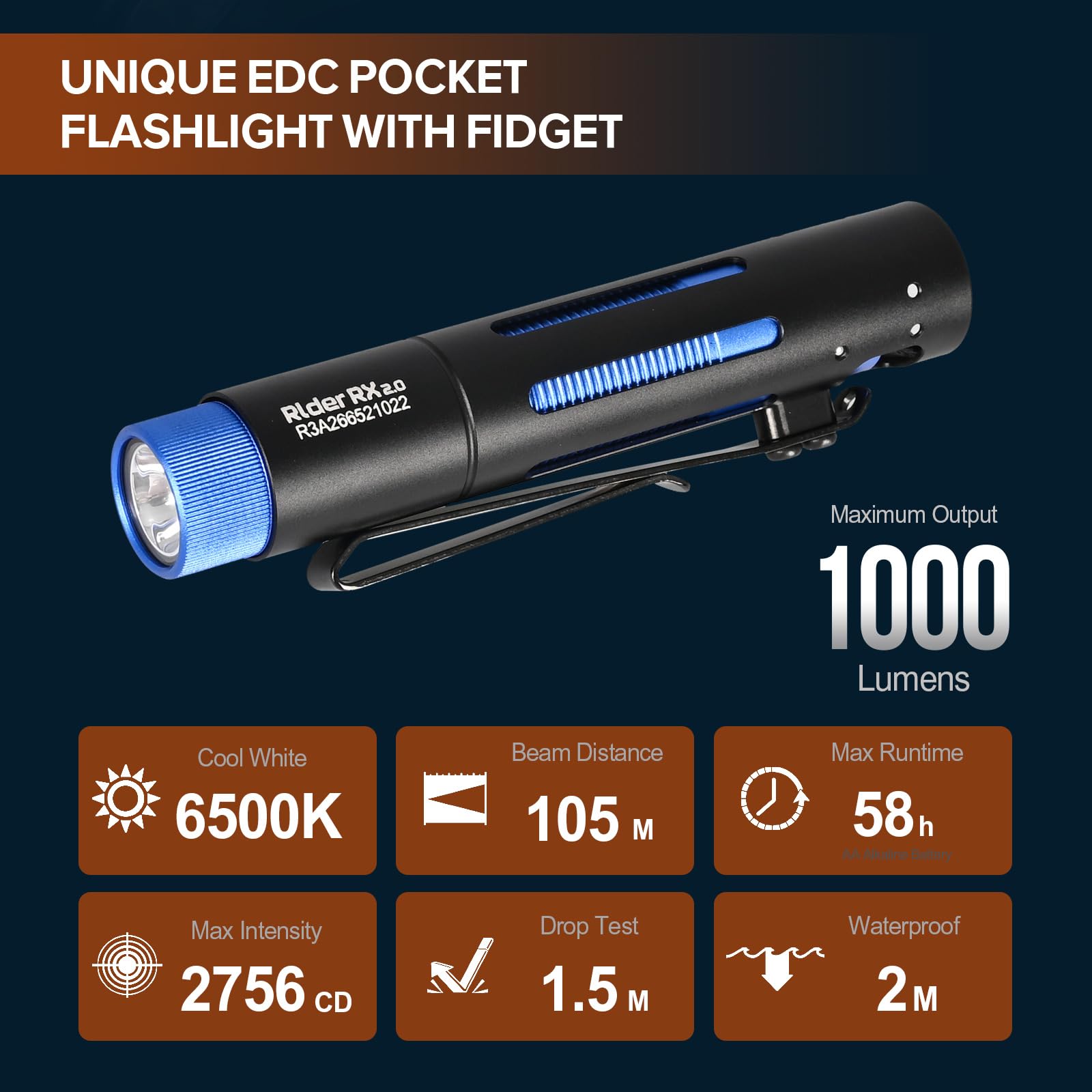 acebeam-rider-rx-edc-taschenlampe-1000-lumen-6500k image 2