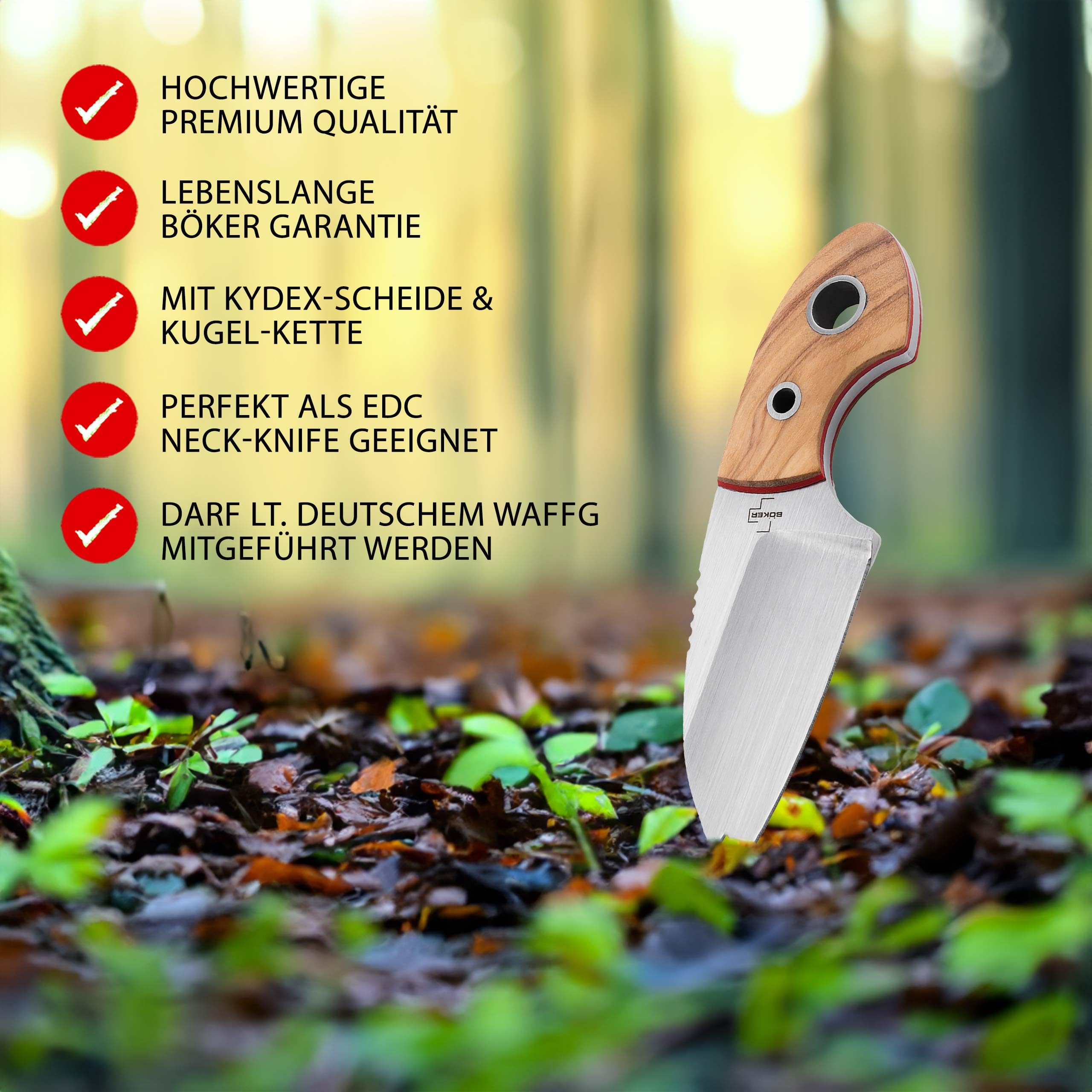 b-ker-plus-gnome-neck-knife-olive-d2-kydex-halsmesser image 2