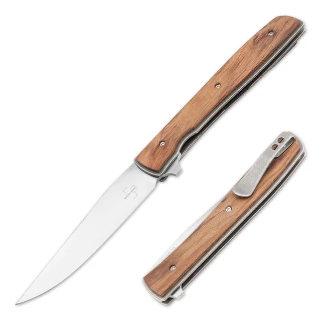 b-ker-plus-urban-trapper-taschenmesser-holz-vg-10 image 1