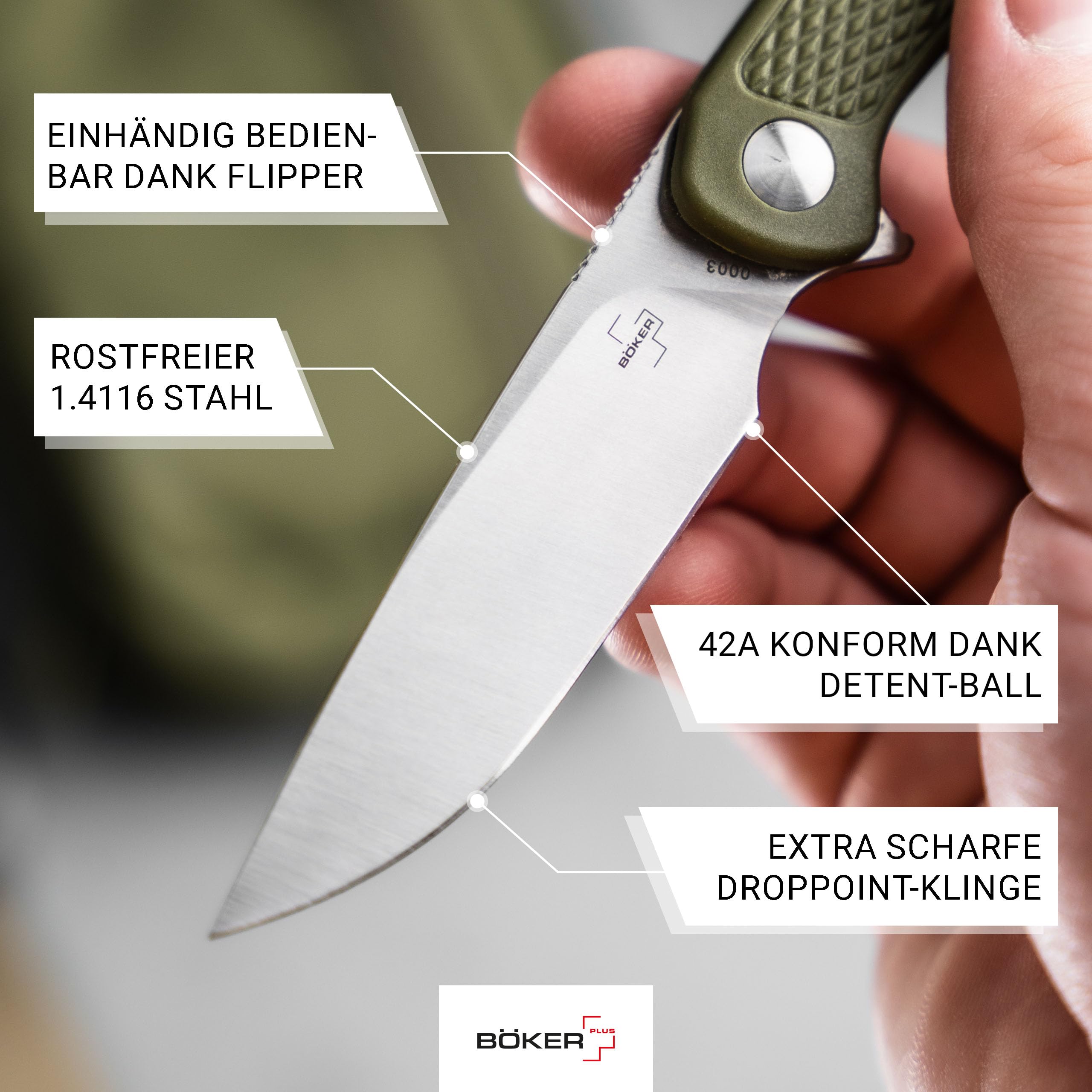 b-ker-plus-fire-ant-green-taschenmesser-42a-flipper image 4