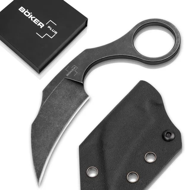 b-ker-plus-bad-moon-karambit-d2-hawkbill-mit-kydex-scheide image 1