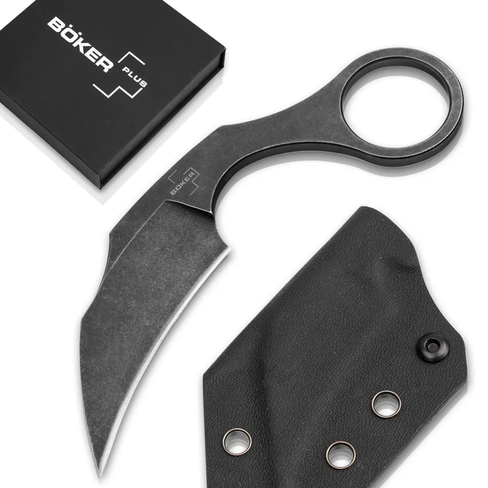 b-ker-plus-bad-moon-karambit-d2-hawkbill-mit-kydex-scheide image 1