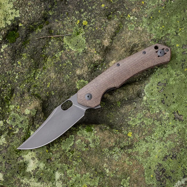 giantmouse-ace-jutland-taschenmesser-vanadis-burlap-micarta-pvd image 1