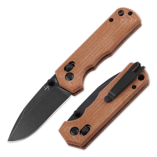 b-ker-plus-rockstub-brown-micarta-taschenmesser-sandvik image 1