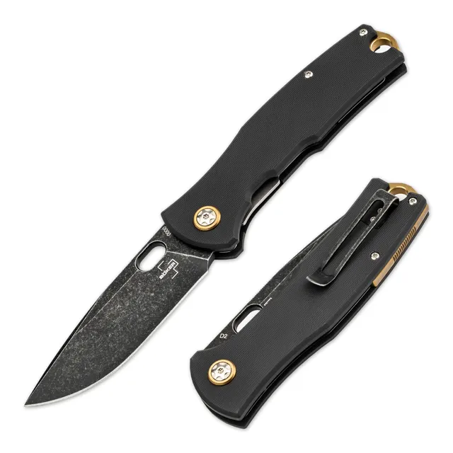 b-ker-plus-fieldfolder-taschenmesser-d2-g10-schwarz-etui image 1