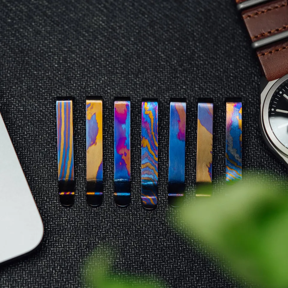 bigidesign-titanium-damascus-pen-clip-stiftclip image 1