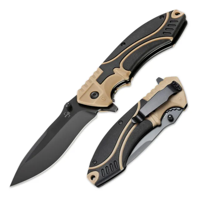 b-ker-plus-advance-desert-pro-taschenmesser-d2-schwarz image 1