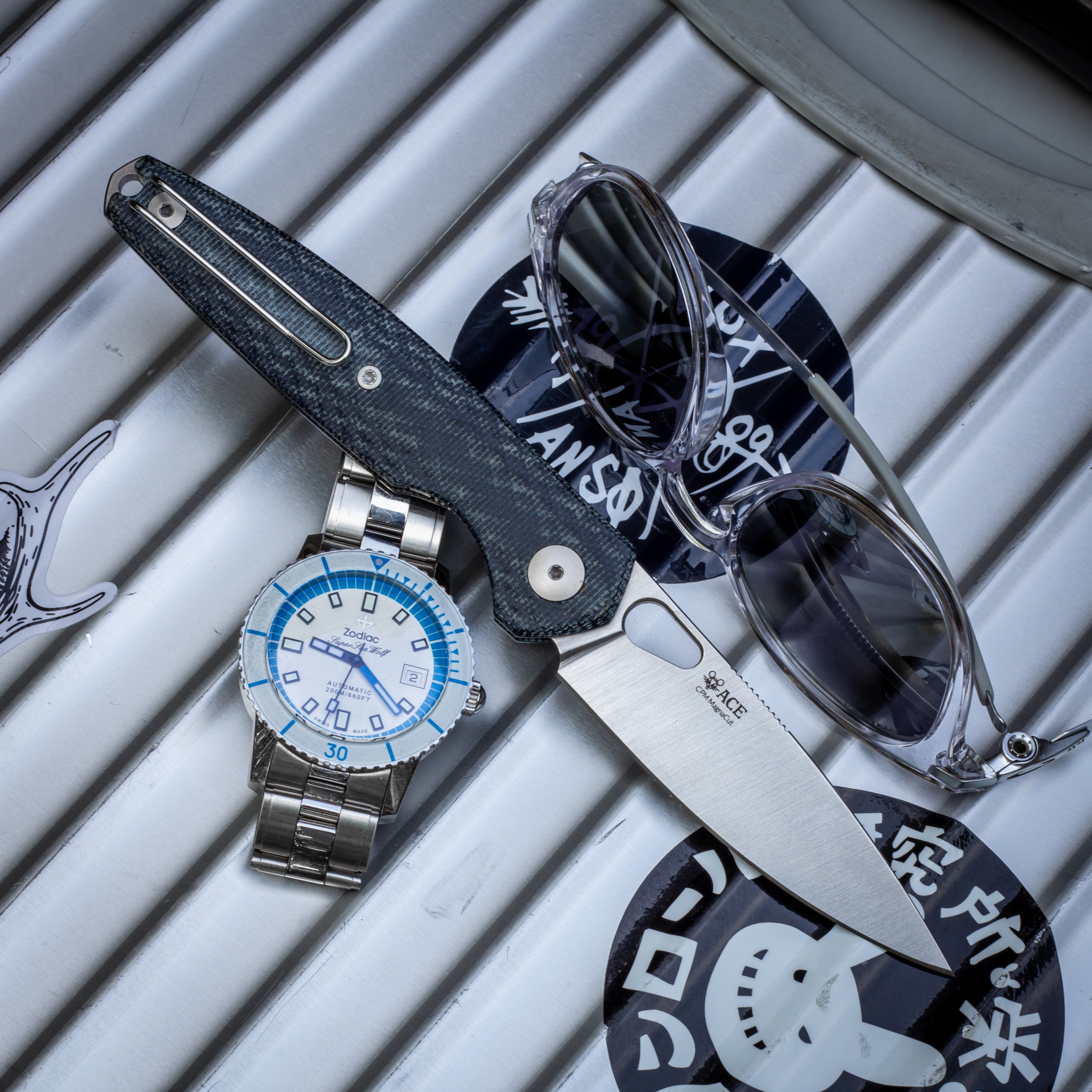 giantmouse-ace-reo-taschenmesser-denim-micarta-magnacut image 1