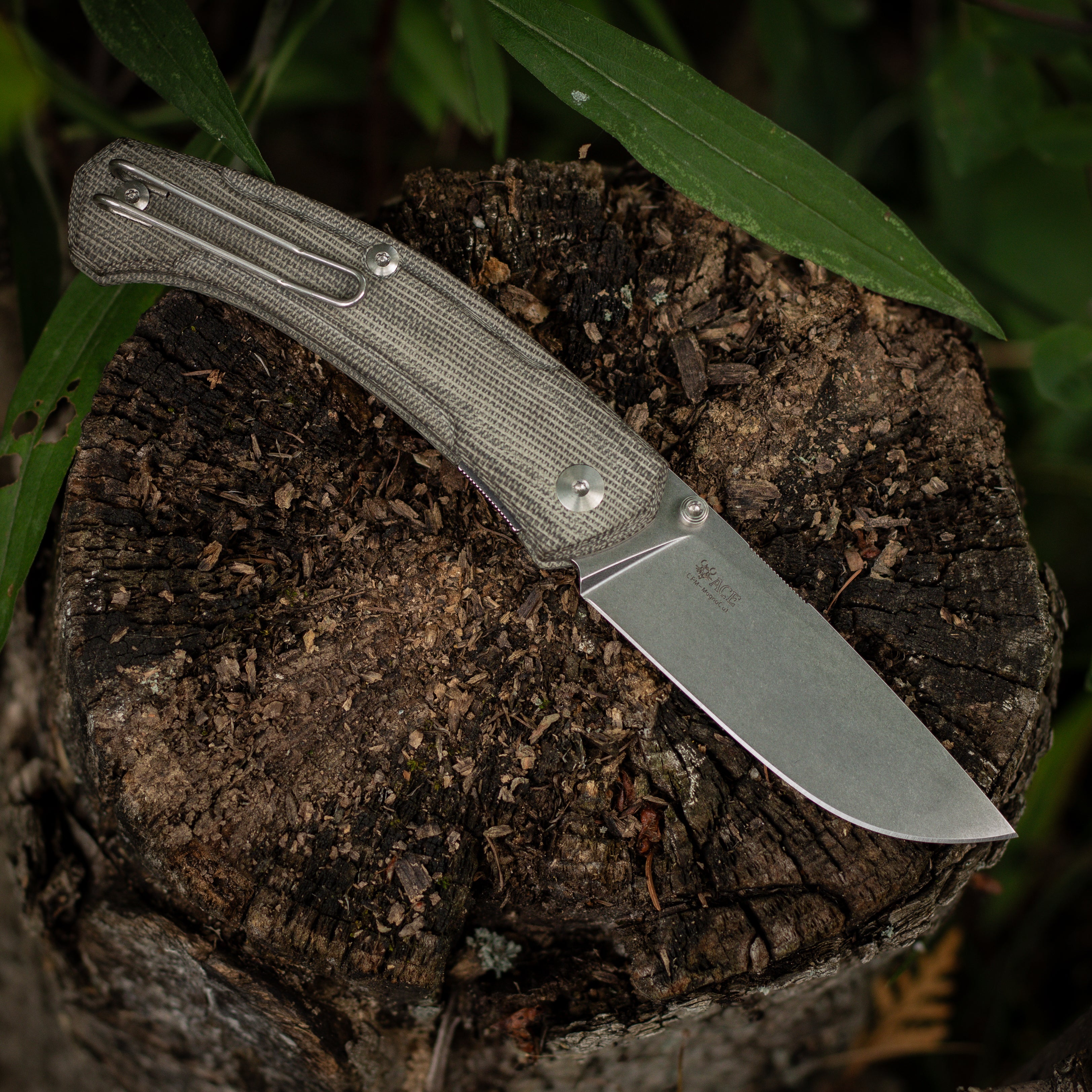 giantmouse-ace-iona-v2-klappmesser-green-canvas-magnacut image 2