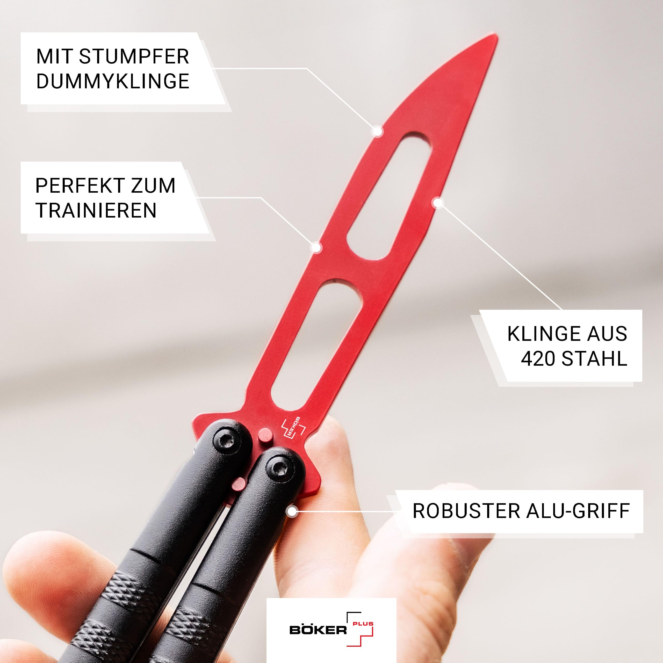 b-ker-plus-relack-trainer-balisong-trainingsmesser-rot-schwarz image 4