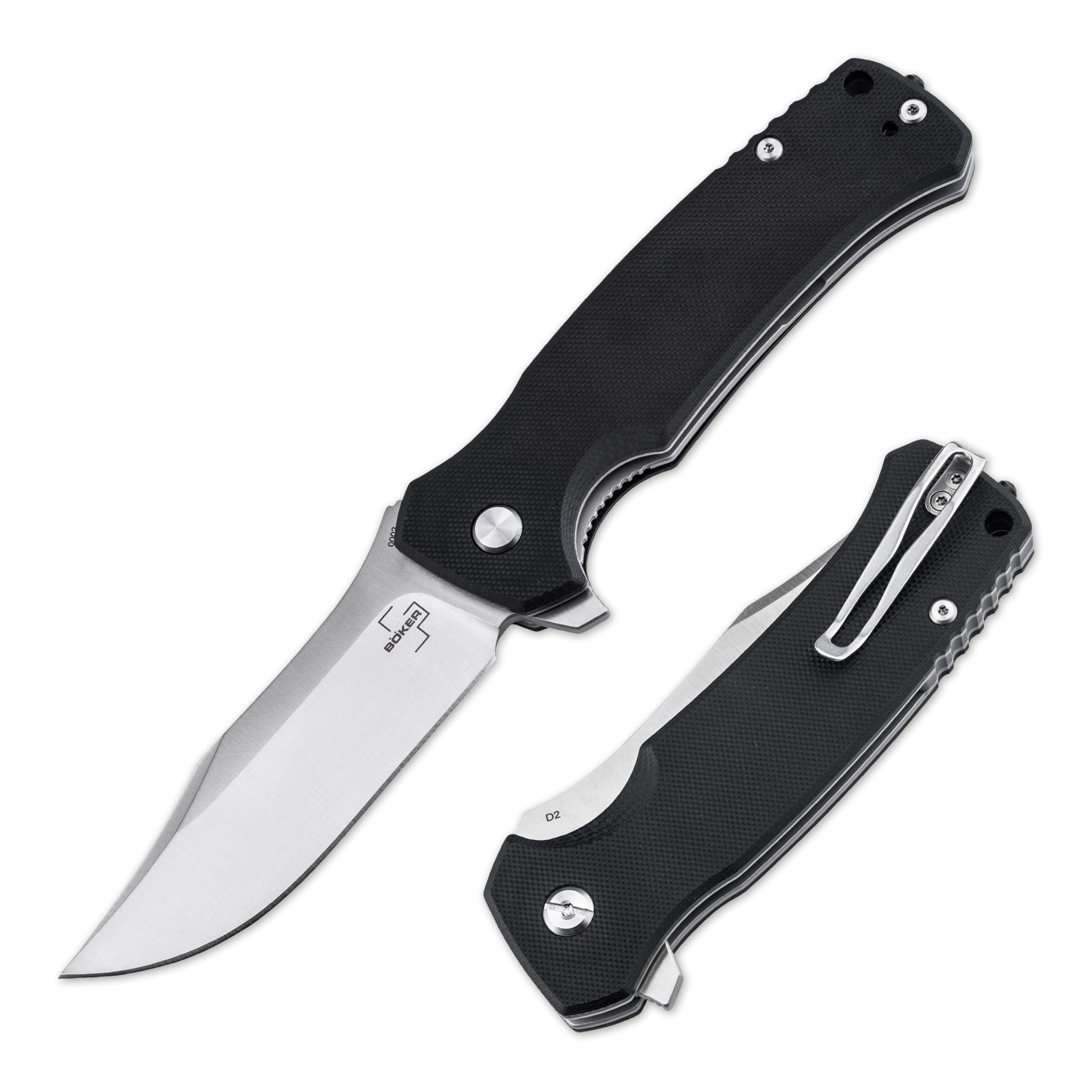 b-ker-plus-m-e-r-k-1-taschenmesser-g10-schwarz-d2 image 1