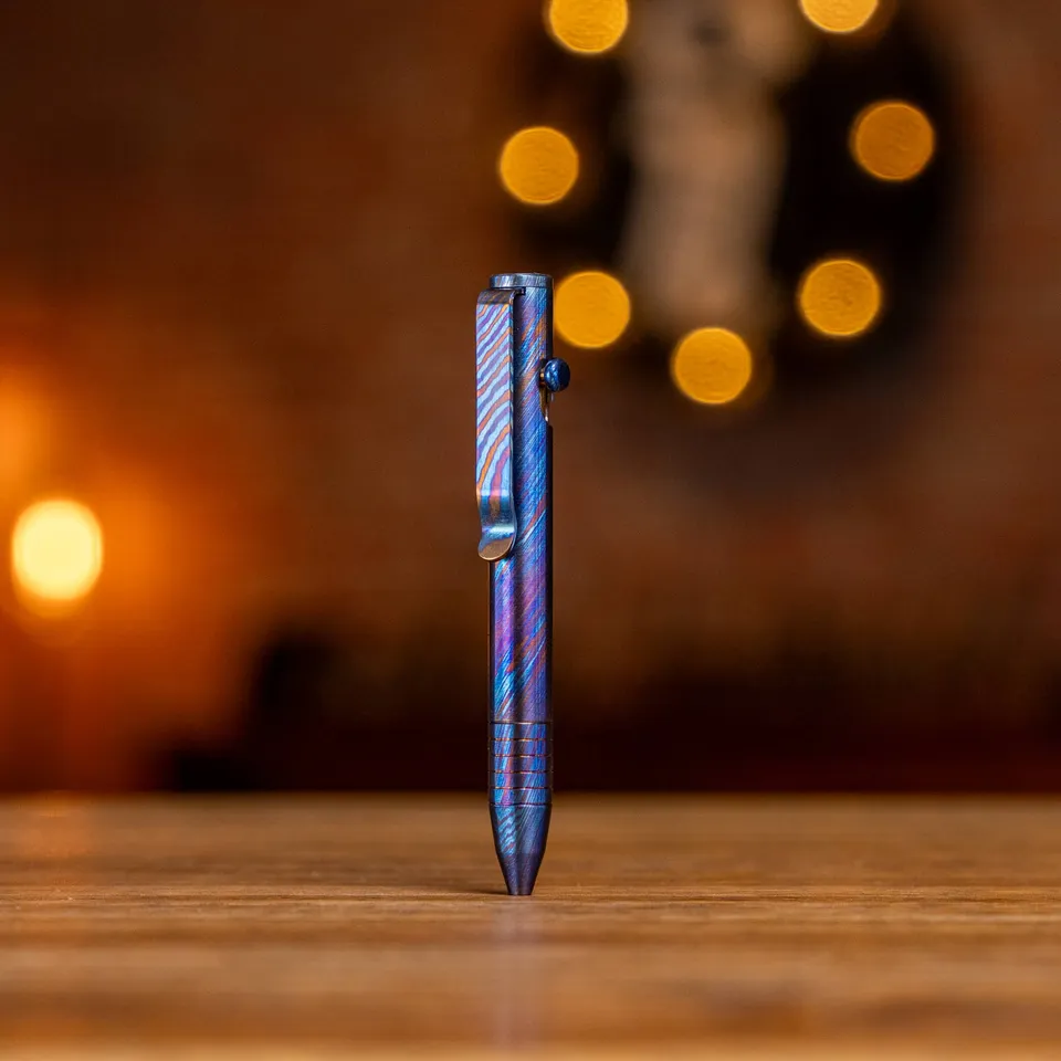 bigidesign-mini-bolt-action-pen-titan-damast image 1