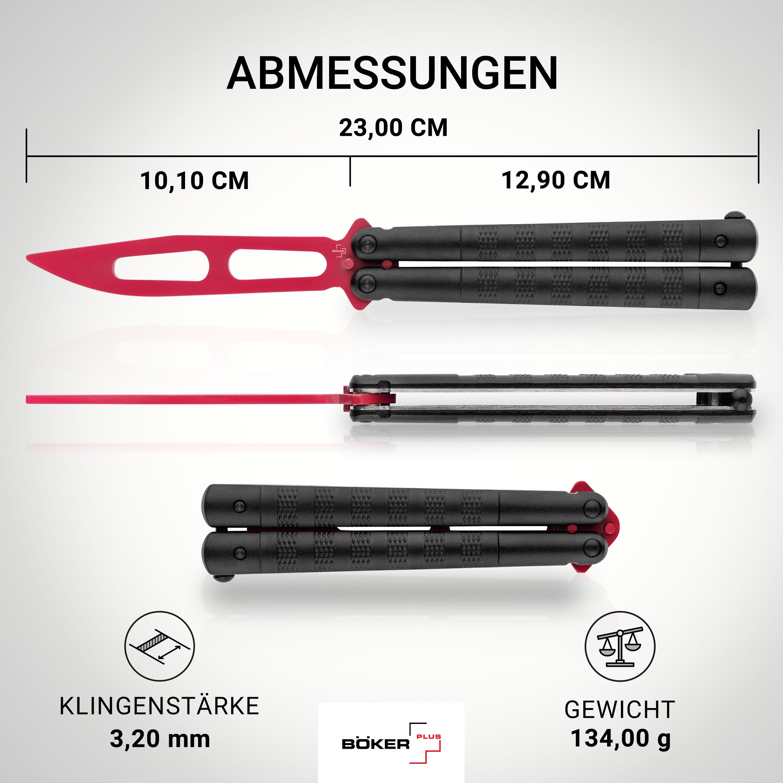 b-ker-plus-relack-trainer-balisong-trainingsmesser-rot-schwarz image 3