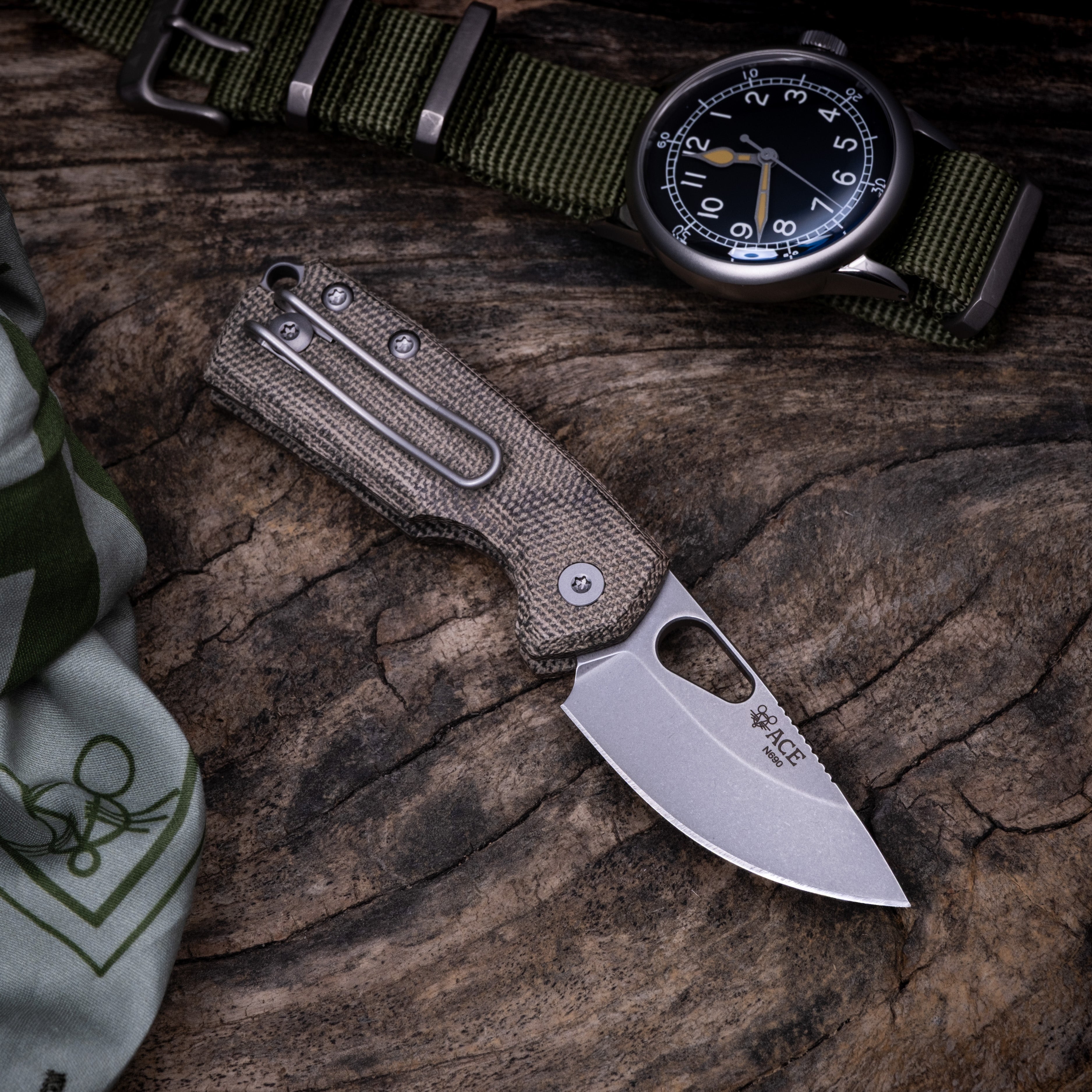 giantmouse-ace-tipsy-taschenmesser-green-canvas-micarta image 2